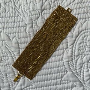 Neiman Marcus Sparkly Gold Rhinestone Fashion Bracelet